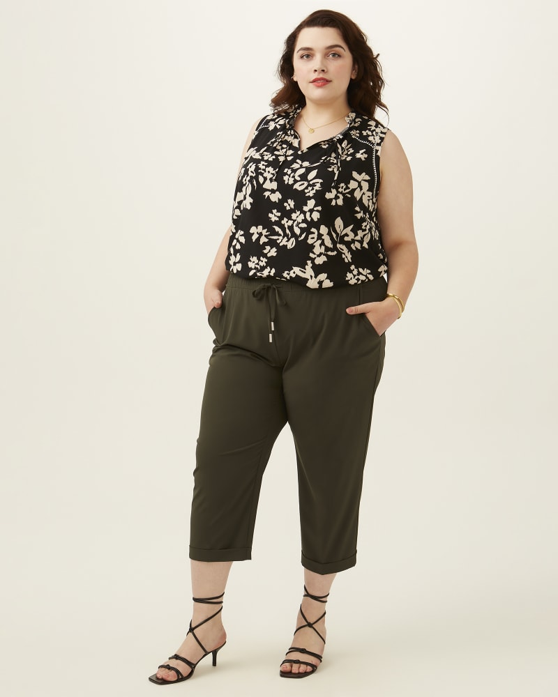 Plus Size Claire Commuter Capri Olive Green